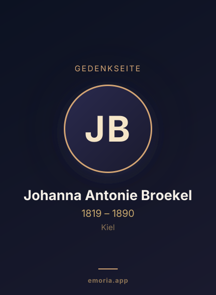 Gedenkportrait von Johanna Antonie Broekel