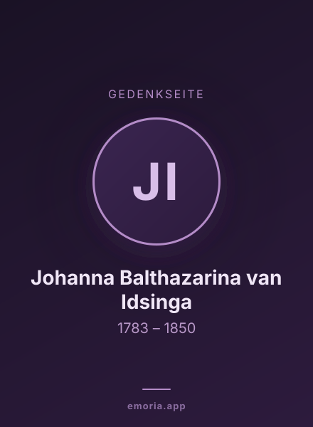 Gedenkportrait von Johanna Balthazarina van Idsinga