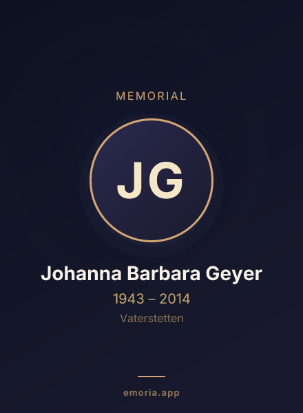 Memorial portrait of Johanna Barbara Geyer