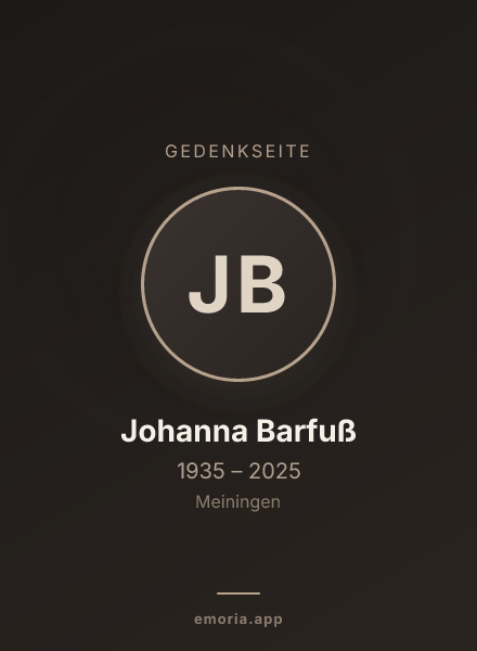 Gedenkportrait von Johanna Barfuß