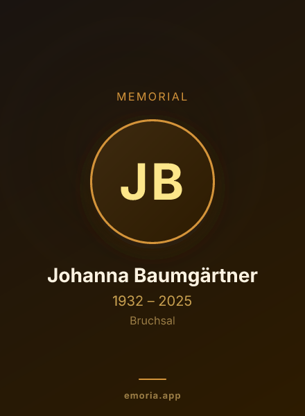 Memorial portrait of Johanna Baumgärtner