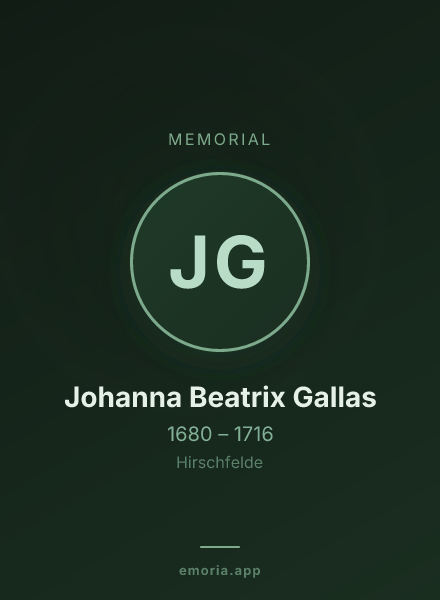 Memorial portrait of Johanna Beatrix Gallas