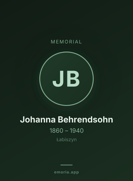 Memorial portrait of Johanna Behrendsohn