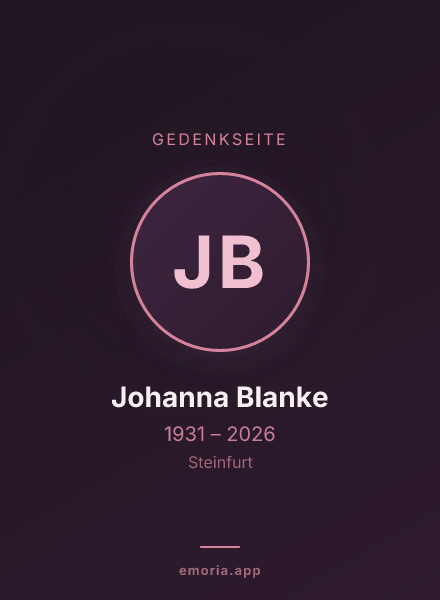 Gedenkportrait von Johanna Blanke