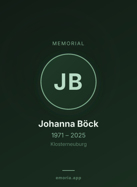 Memorial portrait of Johanna Böck