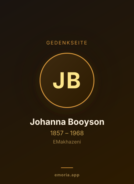 Gedenkportrait von Johanna Booyson