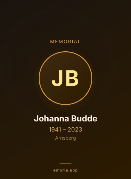 Memorial portrait of Johanna Budde