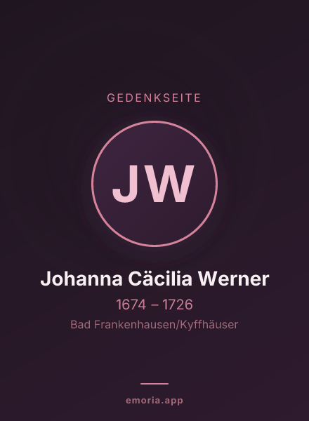 Gedenkportrait von Johanna Cäcilia Werner