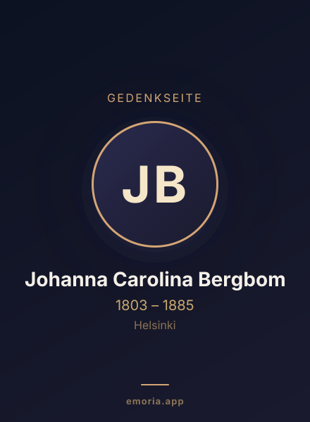 Gedenkportrait von Johanna Carolina Bergbom