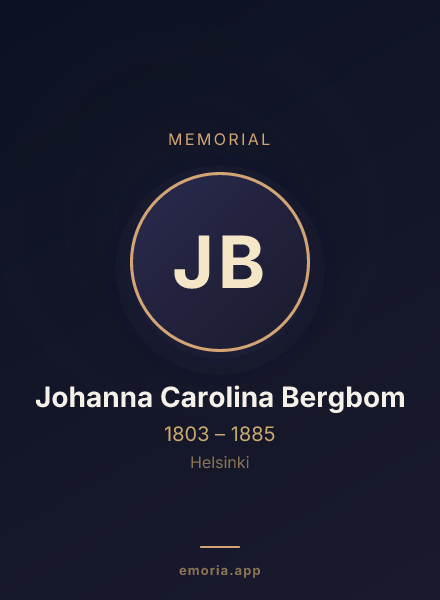 Memorial portrait of Johanna Carolina Bergbom