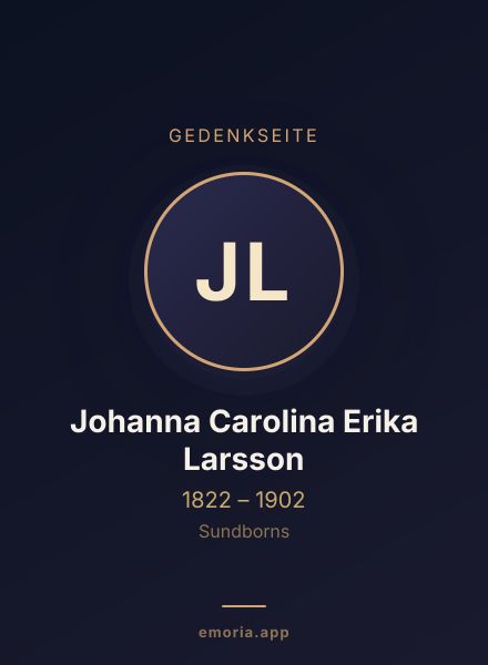 Gedenkportrait von Johanna Carolina Erika Larsson