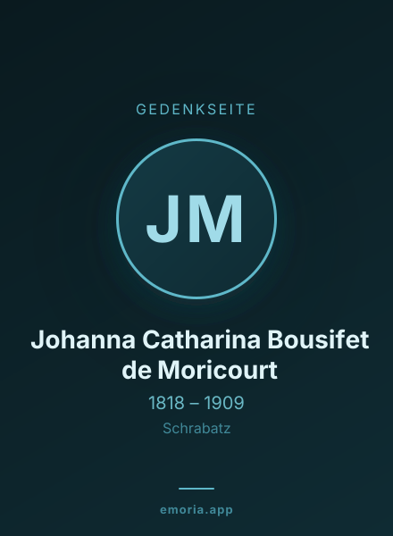 Gedenkportrait von Johanna Catharina Bousifet de Moricourt