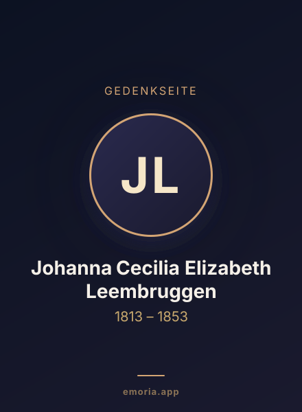 Gedenkportrait von Johanna Cecilia Elizabeth Leembruggen