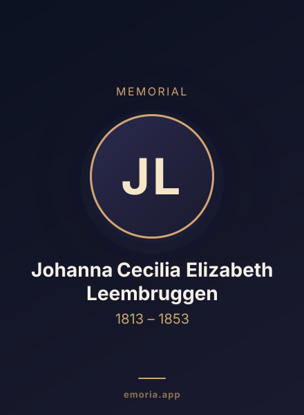 Memorial portrait of Johanna Cecilia Elizabeth Leembruggen