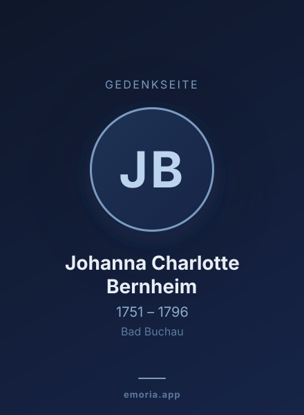 Gedenkportrait von Johanna Charlotte Bernheim