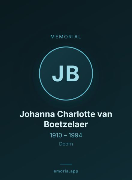 Memorial portrait of Johanna Charlotte van Boetzelaer