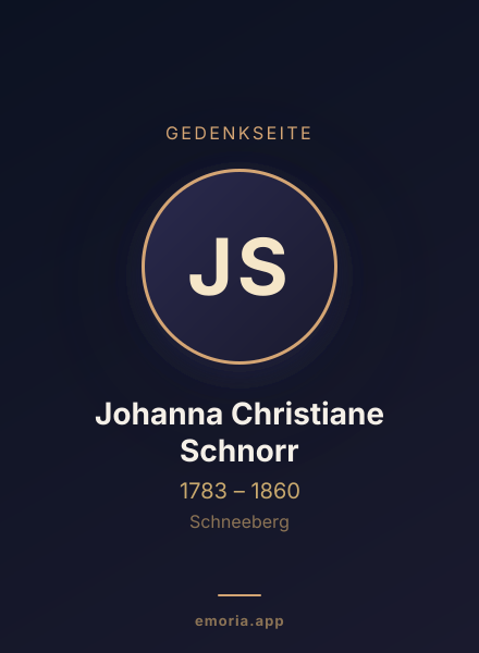 Gedenkportrait von Johanna Christiane Schnorr