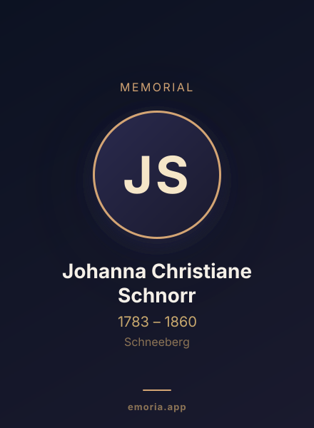 Memorial portrait of Johanna Christiane Schnorr