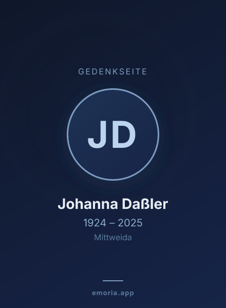 Gedenkportrait von Johanna Daßler