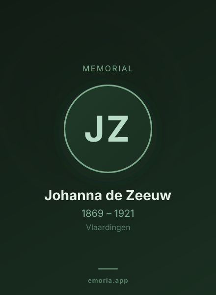 Memorial portrait of Johanna de Zeeuw