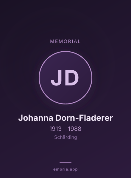 Memorial portrait of Johanna Dorn-Fladerer