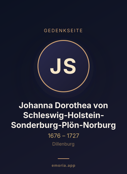 Gedenkportrait von Johanna Dorothea von Schleswig-Holstein-Sonderburg-Plön-Norburg