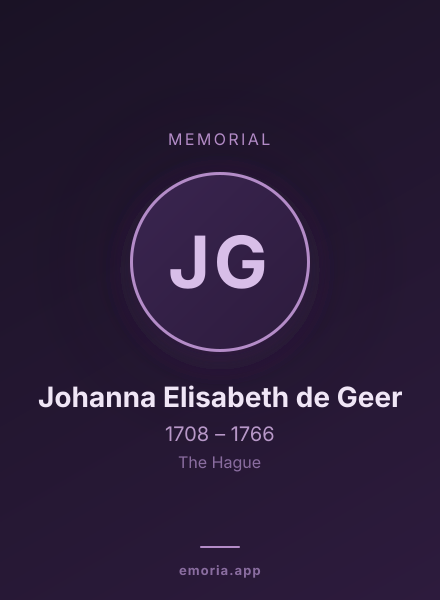 Memorial portrait of Johanna Elisabeth de Geer