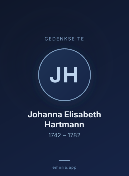 Gedenkportrait von Johanna Elisabeth Hartmann