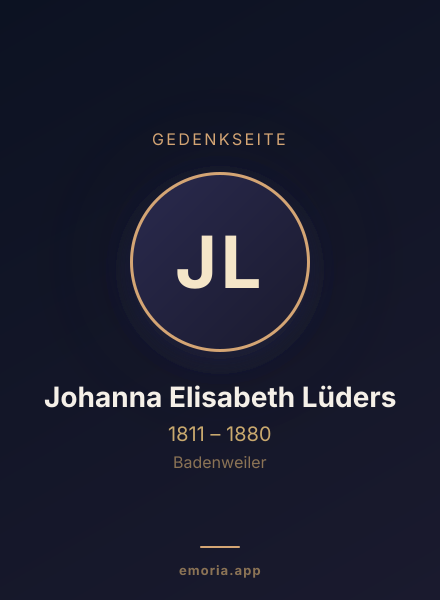 Gedenkportrait von Johanna Elisabeth Lüders