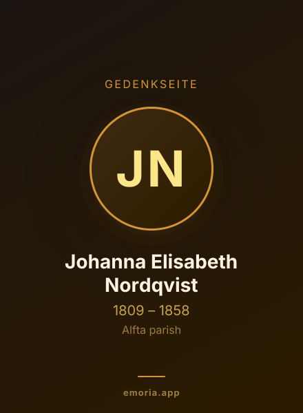 Gedenkportrait von Johanna Elisabeth Nordqvist