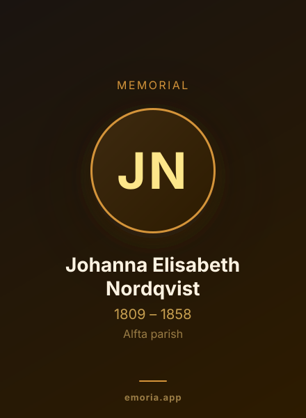 Memorial portrait of Johanna Elisabeth Nordqvist