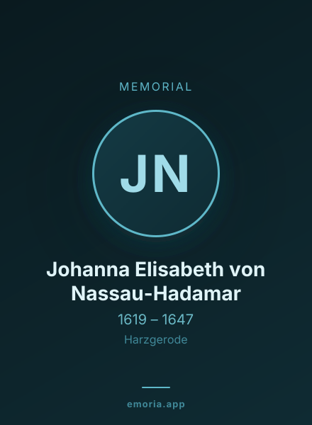 Memorial portrait of Johanna Elisabeth von Nassau-Hadamar