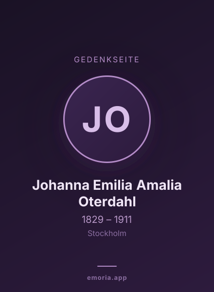 Gedenkportrait von Johanna Emilia Amalia Oterdahl
