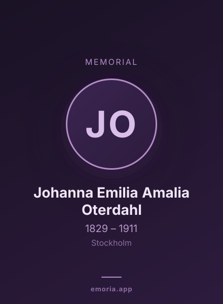 Memorial portrait of Johanna Emilia Amalia Oterdahl