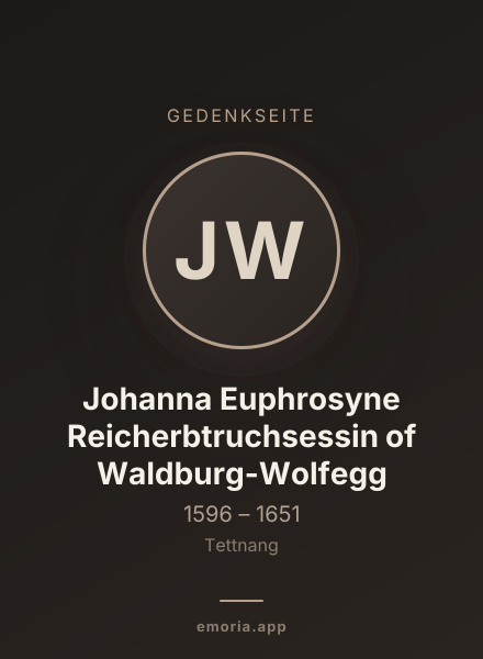 Gedenkportrait von Johanna Euphrosyne Reicherbtruchsessin of Waldburg-Wolfegg