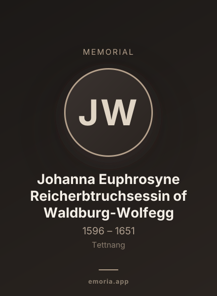 Memorial portrait of Johanna Euphrosyne Reicherbtruchsessin of Waldburg-Wolfegg