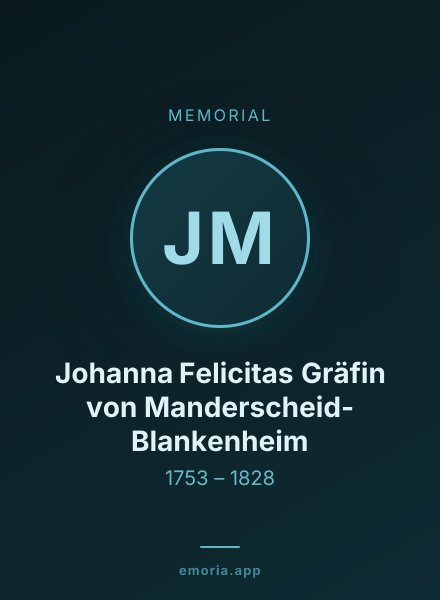 Memorial portrait of Johanna Felicitas Gräfin von Manderscheid-Blankenheim