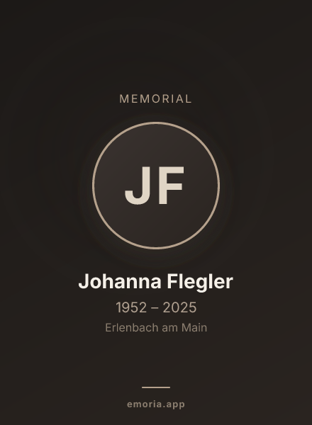 Memorial portrait of Johanna Flegler