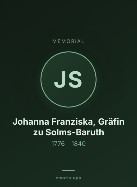Memorial portrait of Johanna Franziska, Gräfin zu Solms-Baruth