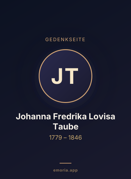 Gedenkportrait von Johanna Fredrika Lovisa Taube