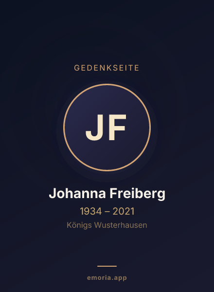 Gedenkportrait von Johanna Freiberg