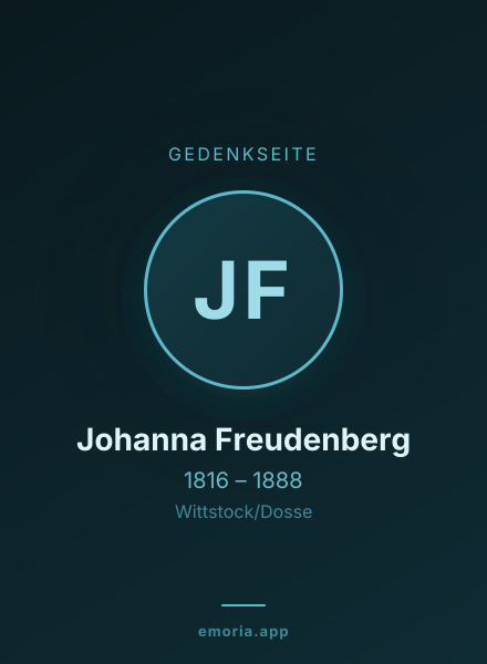 Gedenkportrait von Johanna Freudenberg