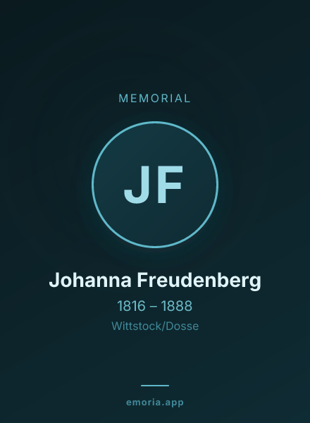 Memorial portrait of Johanna Freudenberg