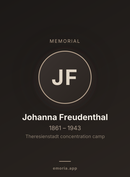 Memorial portrait of Johanna Freudenthal