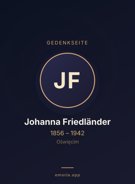 Gedenkportrait von Johanna Friedländer