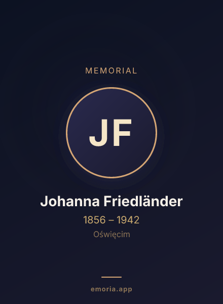 Memorial portrait of Johanna Friedländer