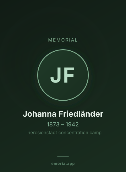 Memorial portrait of Johanna Friedländer