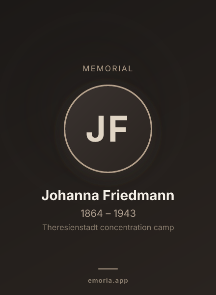 Memorial portrait of Johanna Friedmann