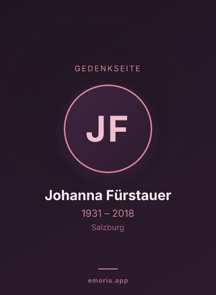 Gedenkportrait von Johanna Fürstauer