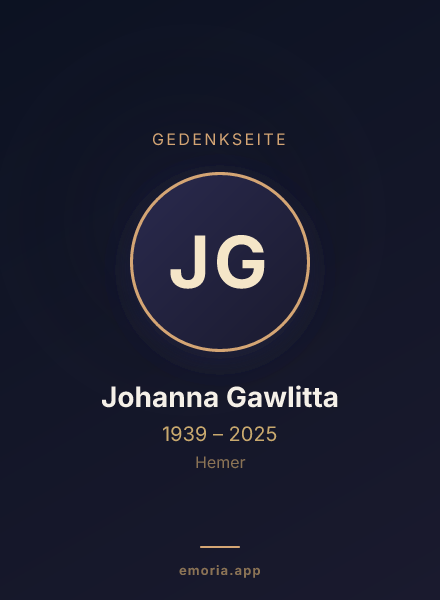 Gedenkportrait von Johanna Gawlitta